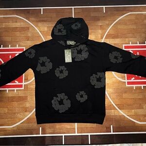 Denim Tears Black Monochrome Hoodie - (Size M)